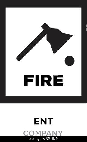 fire dept logo, Vector Illustration, axe icon isolated on background Stock Vector