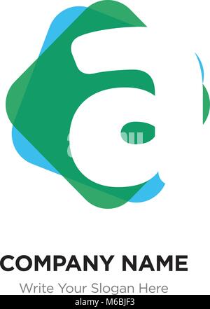 O blue white alphabet letter logo icon for business and company with ...