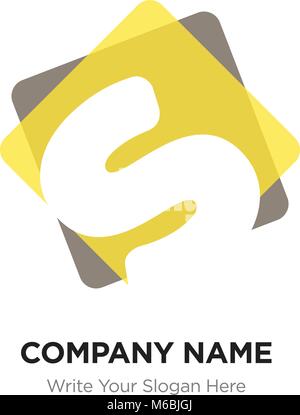 D yellow black alphabet letter for company logo icon design. Suitable ...