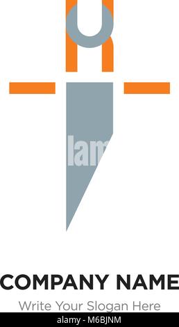 Abstract letter hi ih logo design template, Alphabet initial letters company name concept. Flat thin line segments connected to each other, blue and y Stock Vector