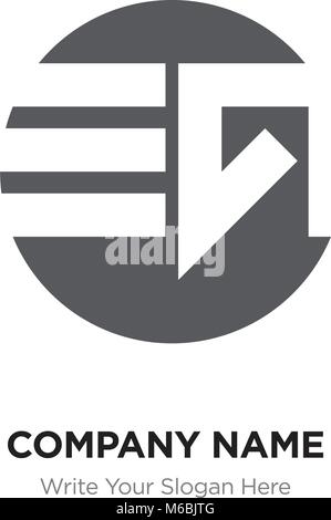 Abstract letter EG GE logo design template, Orange Alphabet initial letters company name concept. Flat thin line segments connected to each other Stock Vector