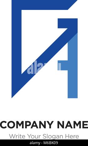 Abstract letter GB,BG logo design template, blUE Alphabet initial letters company name concept. Flat thin line segments connected to each other Stock Vector