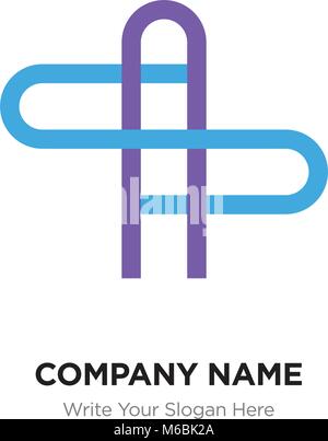 AS or SA Letter Logo with blue and purple line elements. Abstract geometric design, Elegant Alphabet logotype. Stock Vector