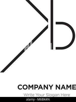 Abstract letter BL,LB logo design template, Black Alphabet initial letters company name concept. Flat thin line segments connected to each other Stock Vector