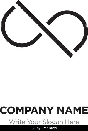 Abstract letter BS,SB logo design template, Black Alphabet initial letters company name concept. Flat thin line segments connected to each other Stock Vector