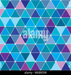 Winter blue triangle pattern. Seamless tile background. Stock Vector