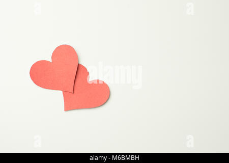 Red paper broken heart on white background Stock Photo