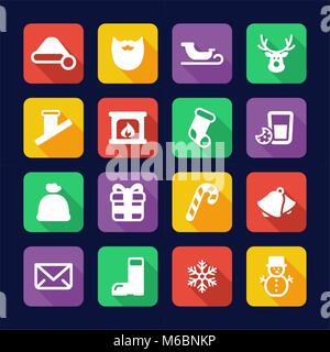 Santa Claus Icons Flat Design Stock Vector