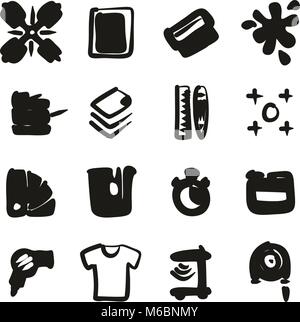 Screen Printing Icons Freehand Fill Stock Vector