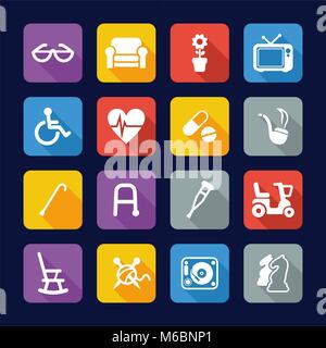Senior People Icons Flat Design Stock Vector