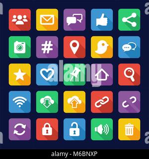 Social Media Icons Flat Design Stock Vector
