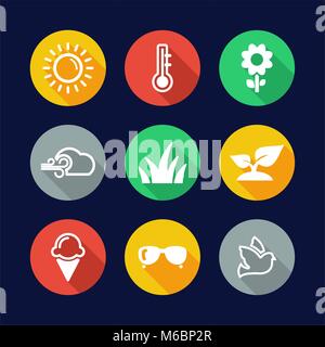 Stencil Icons Flat Design Circle Stock Vector