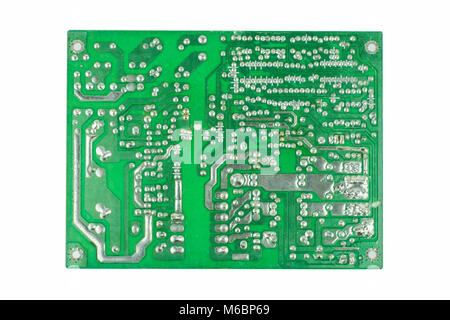 Electronic circuit board isolated on white background Stock Photo