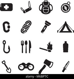Survival Kit Icons Stock Vector