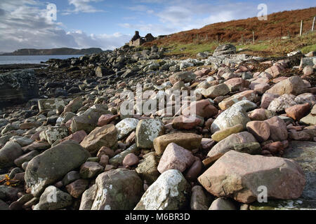 A winter view of the rugged and colorful Wester Ross landscape along the west Scottish Coast. Stock Photo