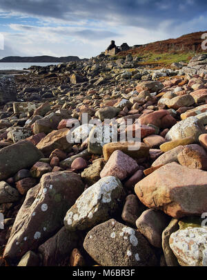 A winter view of the rugged and colorful Wester Ross landscape along the west Scottish Coast. Stock Photo