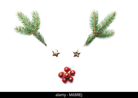 Christmas composition on the white background Stock Photo
