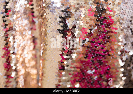 Sequins background - sparkling sequined textile Stock Photo