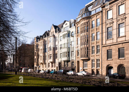 houses at the street Ubrierring in the south part of the town, Cologne, Germany.  Haeuser am Ubierring in der Suedstadt, Koeln, Deutschland. Stock Photo