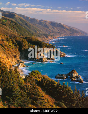 Coastline, Pfeiffer-Burns State Park, Big Sur, Monterey County, California Stock Photo