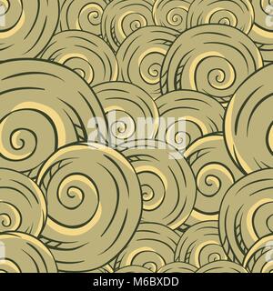 Seamless hand drawn texture of shells. Vector Illustration Stock Vector