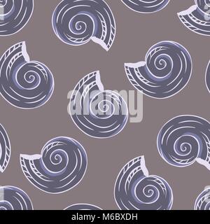 Seamless hand drawn texture of shells. Vector Illustration Stock Vector