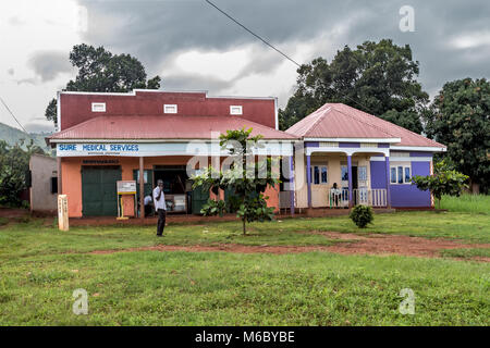 Clinic, Hoima Village en route from Murchisons falls National Park to Kimbale National Park south-west Uganda Africa Stock Photo