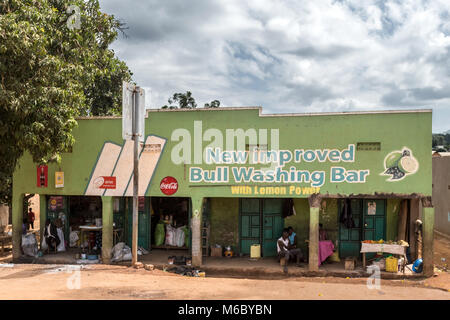 Hoima Village en route from Murchisons falls National Park to Kimbale National Park south-west Uganda Africa Stock Photo