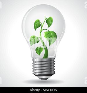 Green energy concept - Power saving light bulbs Stock Vector