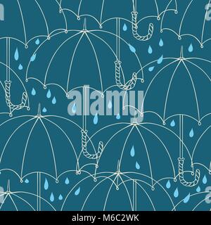 Seamless pattern with cute umbrellas. Vector illustration Stock Vector