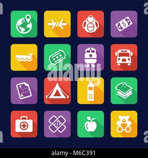 Refugees Icons Flat Design Stock Vector