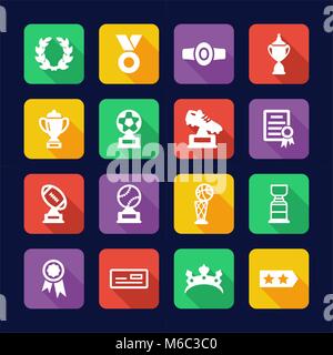 Reward Or Prize Icons Flat Design Stock Vector