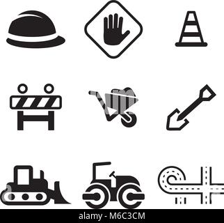 Road Construction Icons Stock Vector
