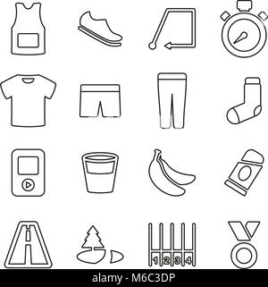 Triathlon Icons Thin Line Vector Illustration Set Stock Vector Image ...