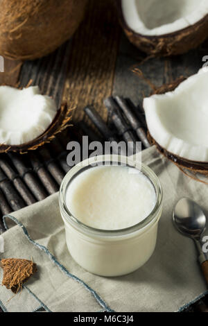 Raw White Organic Coconut OIl for Baking Stock Photo