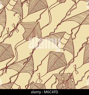 Vector kites for your design. Seamless pattern Stock Vector
