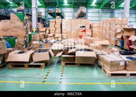 The box is keep unsettled on warehouse Stock Photo