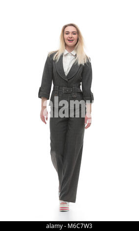 confident business woman walking forward. Stock Photo