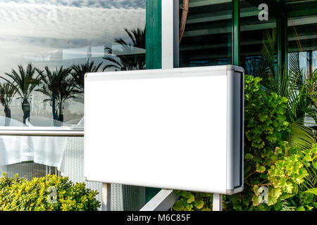 Rectangular shape mock up signboard of cafe or restaurant Stock Photo