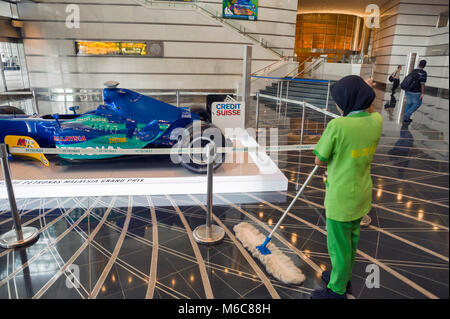 KUALA LUMPUR, MALAYSIA, inside the Mall / - february 4, 2018 :  in the entrance of the KLCC Mall are often exposed cars that participated in the Malay Stock Photo