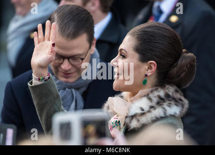 The Duke and Duchess of Cambridge, accompanied by Crown Princess Victoria and Prince Daniel, meet the Swedish public during a walk about in Stockholm.  Featuring: Prince Daniel, Crown Princess Victoria Where: Stockholm, United Kingdom When: 30 Jan 2018 Credit: John Rainford/WENN.com Stock Photo