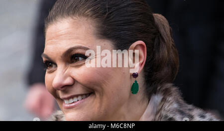 The Duke and Duchess of Cambridge, accompanied by Crown Princess Victoria and Prince Daniel, meet the Swedish public during a walk about in Stockholm.  Featuring: Crown Princess Victoria Where: Stockholm, United Kingdom When: 30 Jan 2018 Credit: John Rainford/WENN.com Stock Photo