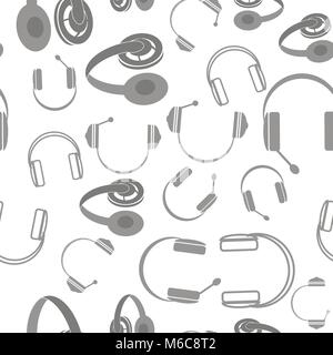 Set of Headphones Isolated on White Background Stock Vector