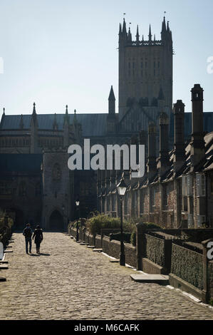 Vicars Close, Wells, Somerset, UK, the oldest purely residential street in Europe. Stock Photo