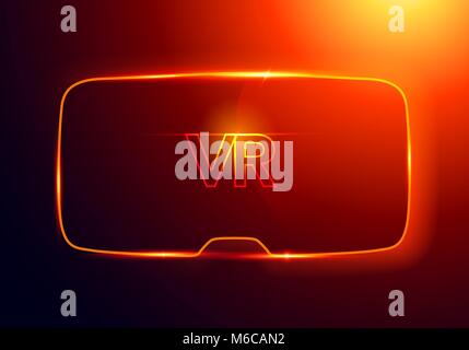 Vector illustration concept using abstract Stereoscopic 3d virtual reality glasses vr interface, digital cyberspace technology, Innovation device Stock Vector