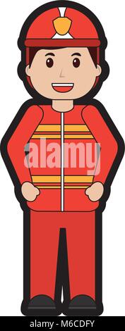 firefighter happy icon image vector illustration design black dotted ...