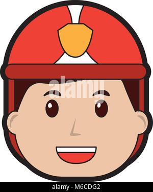 firefighter happy icon image vector illustration design black dotted ...