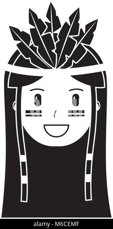 happy native american person icon image  Stock Vector