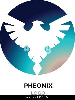 Pheonix Logo. Abstract Pheonix logo design, made of various geometric shapes in color. Stock Vector