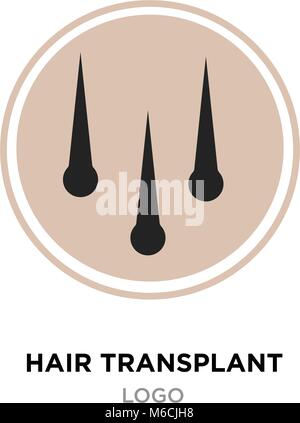 hair transplant logo,brand icon pictogram design, Hair follicle & dermis icon icon Stock Vector
